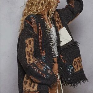 POL Multicolor Patterned Cardigan